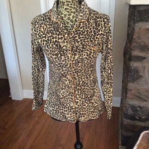 Fuzzy leopard print pajamas by Aria